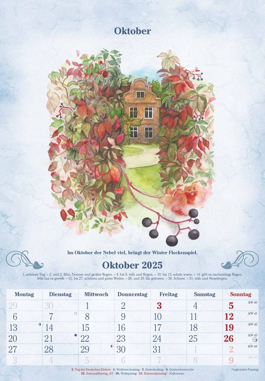 "100-jähriger Kalender 2025 - Bildkalender 23,7x34 cm - mit