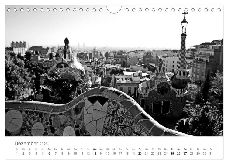 Produktbild: BARCELONA [black/white] (Wandkalender 2026 DIN A4 quer), CALVENDO Monatskalender
