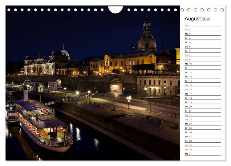 Produktbild: Eine Nacht in Dresden (Wandkalender 2026 DIN A4 quer), CALVENDO Monatskalender