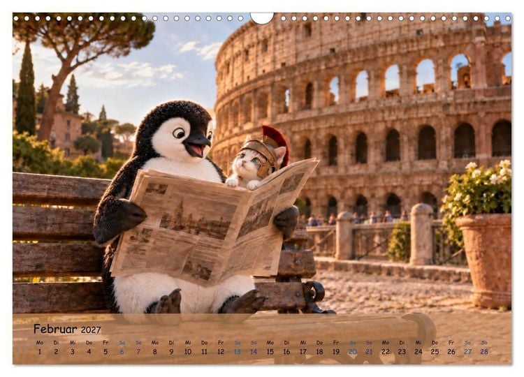 Produktbild: Pinguins gro&szlig;e Weltreise (Wandkalender 2027 DIN A3 quer), CALVENDO Monatskalender
