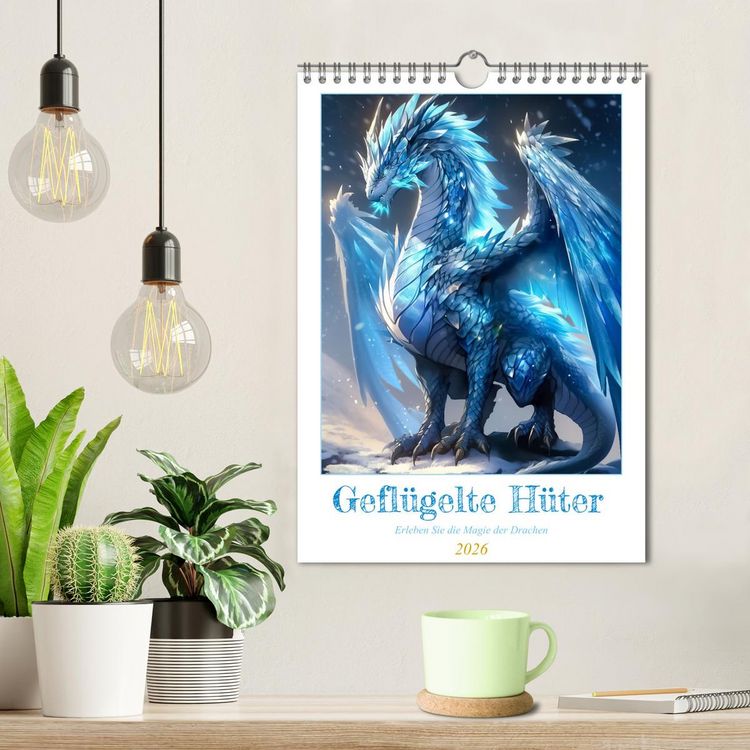 Produktbild: Gefl&uuml;gelte H&uuml;ter - Erleben Sie die Magie der Drachen (Wandkalender 2026 DIN A4 hoch), CALVENDO Monatskalender