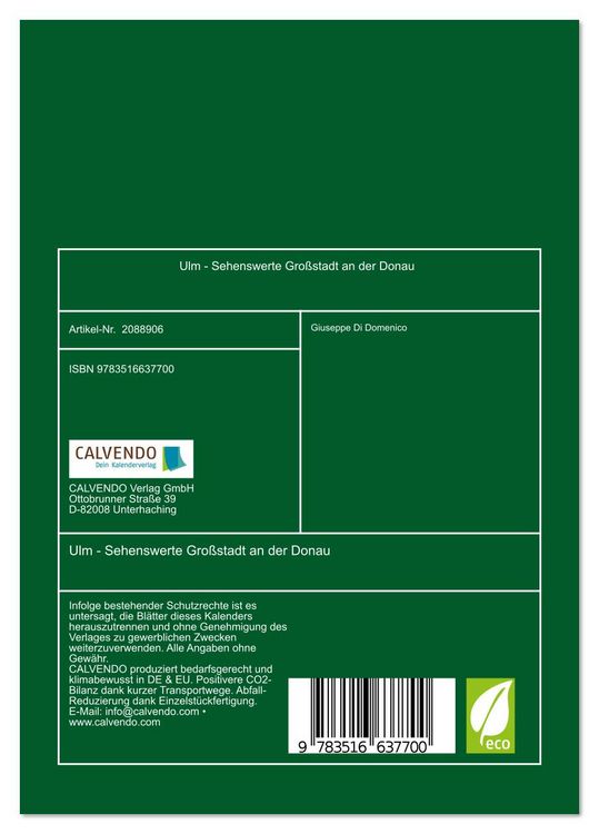 Produktbild: Ulm - Sehenswerte Gro&szlig;stadt an der Donau (Tischkalender 2026 DIN A5 hoch), CALVENDO Monatskalender
