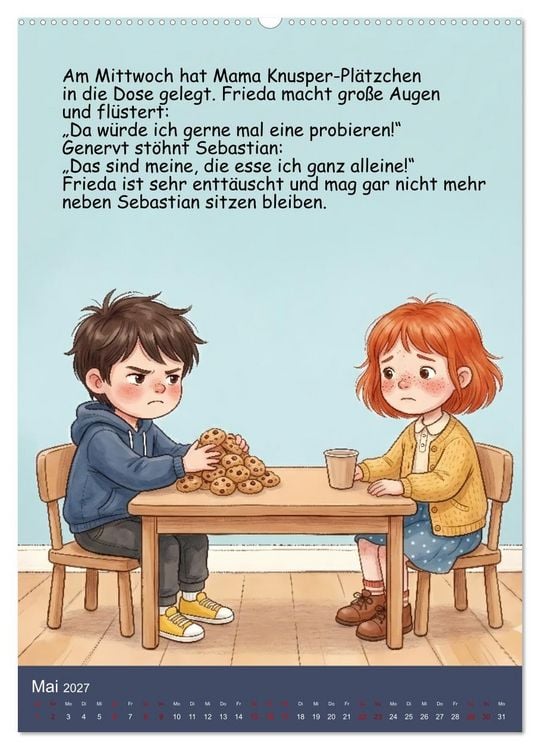 Produktbild: Sebastian - der nicht teilen wollte (Wandkalender 2027 DIN A2 hoch), CALVENDO Monatskalender