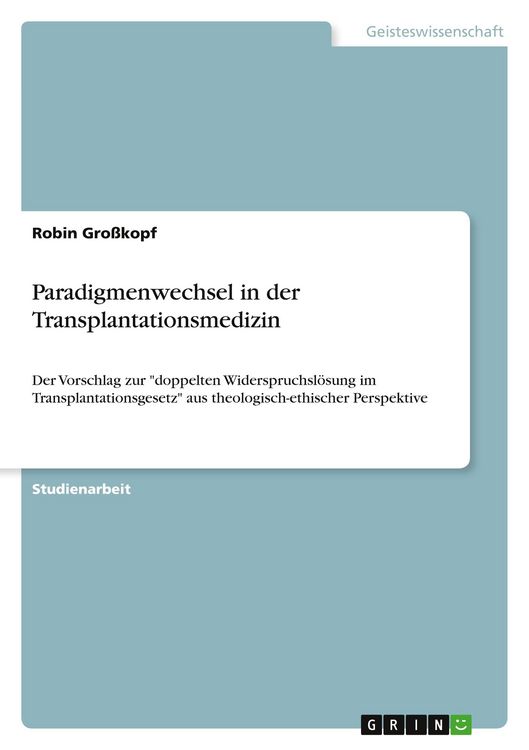 Produktbild: Paradigmenwechsel in der Transplantationsmedizin