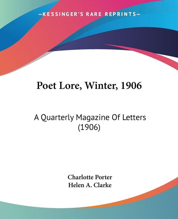 Produktbild: Poet Lore, Winter, 1906