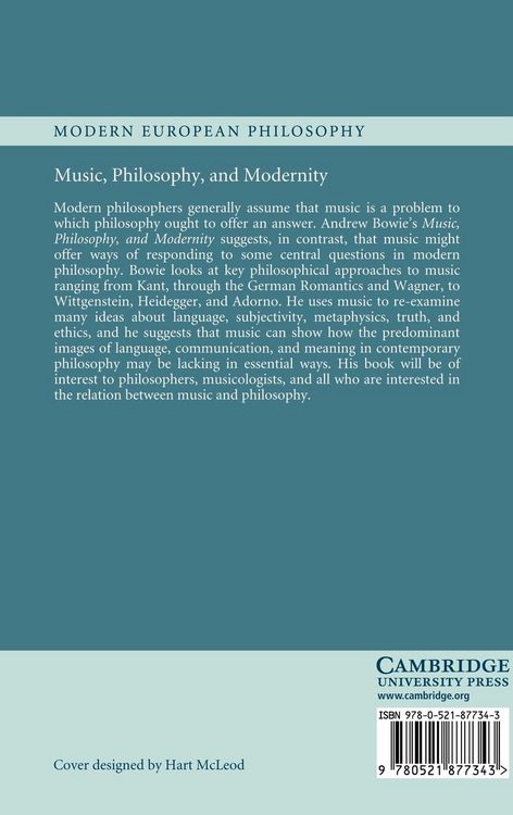 Produktbild: Music, Philosophy, and Modernity