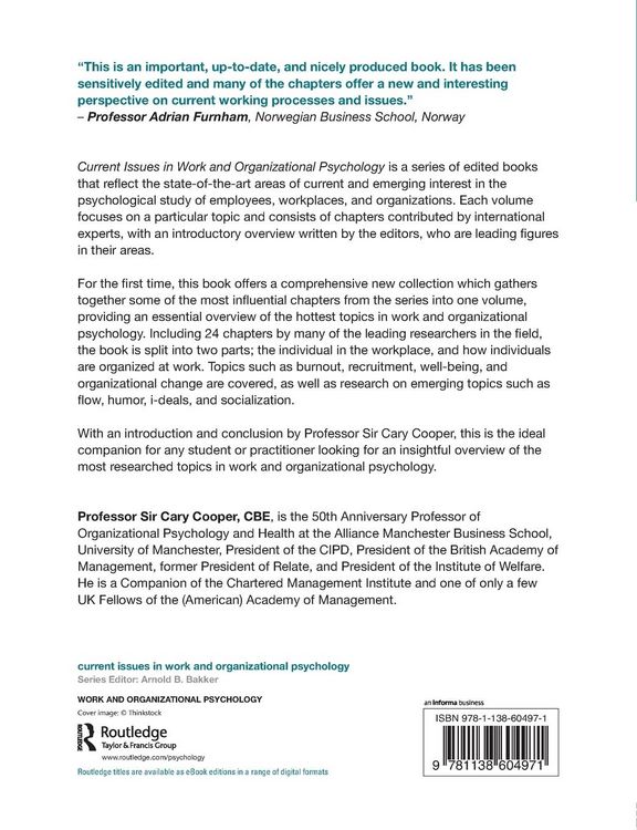 Produktbild: Current Issues in Work and Organizational Psychology