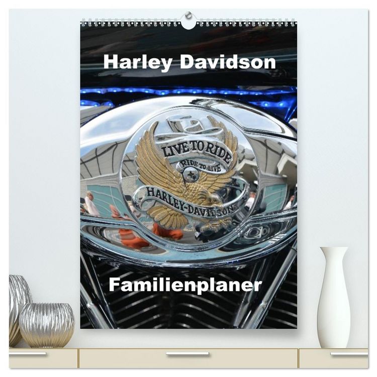 Produktbild: Harley Davidson Familienplaner (hochwertiger Premium Wandkalender 2026 DIN A2 hoch), Kunstdruck in Hochglanz