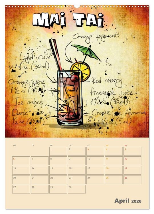 Produktbild: Coole Cocktails (hochwertiger Premium Wandkalender 2026 DIN A2 hoch), Kunstdruck in Hochglanz