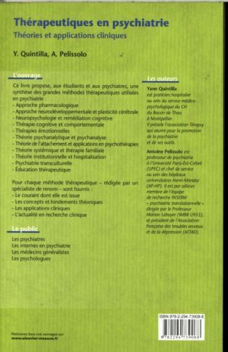 Produktbild: Th&eacute;rapeutiques en psychiatrie : th&eacute;ories et applications cliniques