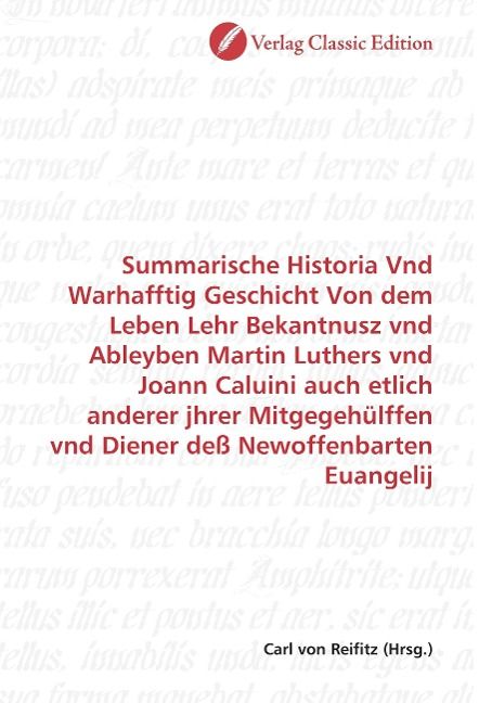 Produktbild: Summarische Historia Vnd Warhafftig Geschicht Von dem Leben