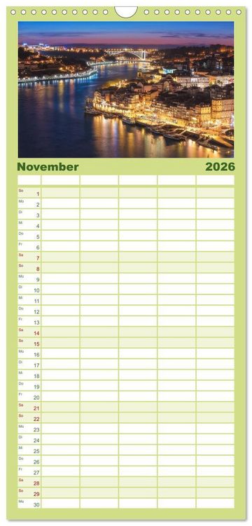 Produktbild: Familienplaner 2026 - Portugal - Von Porto bis zur Algarve mit 5 Spalten (Wandkalender, 21 x 45 cm) CALVENDO