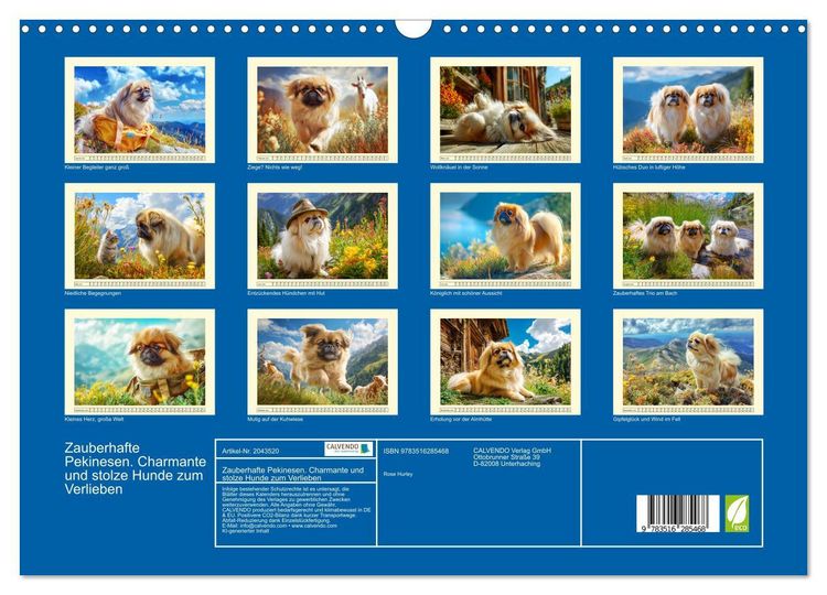 Produktbild: Zauberhafte Pekinesen. Charmante und stolze Hunde zum Verlieben (Wandkalender 2026 DIN A3 quer), CALVENDO Monatskalender