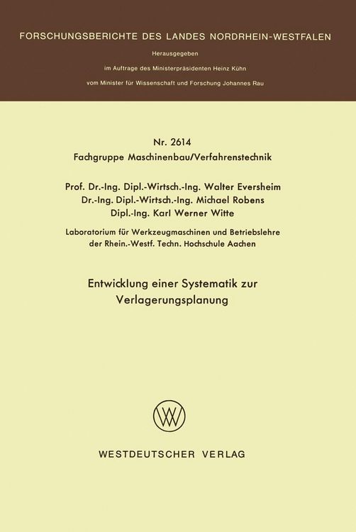 Produktbild: Entwicklung einer Systematik zur Verlagerungsplanung