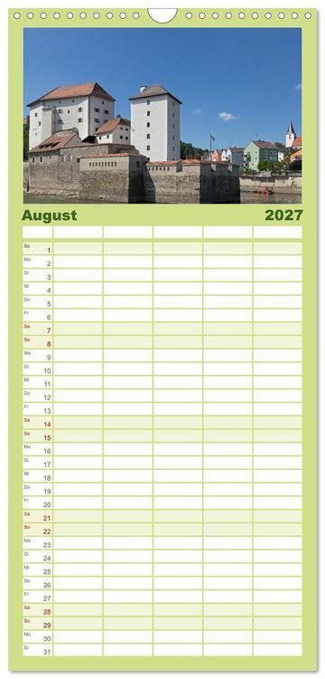 Produktbild: Familienplaner 2027 - Passau - Dreifl&uuml;ssestadt an Donau, Inn und Ilz mit 5 Spalten (Wandkalender, 21 x 45 cm) CALVENDO