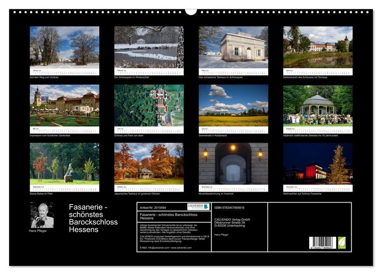 Produktbild: Fasanerie - sch&ouml;nstes Barockschloss Hessens (Wandkalender 2026 DIN A2 quer), CALVENDO Monatskalender