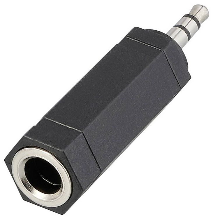 Produktbild: SpeaKa Professional SP-13808968 Klinke Audio Adapter [1x Klinkenstecker 3.5 mm - 1x Klinkenbuchse 6.35 mm] Schwarz