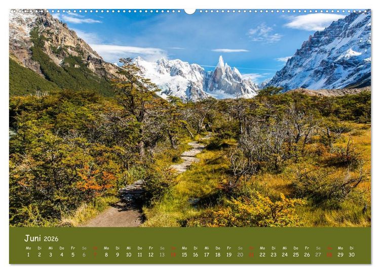 Produktbild: Patagonien 2026 - Traumziel in den Anden (hochwertiger Premium Wandkalender 2026 DIN A2 quer), Kunstdruck in Hochglanz