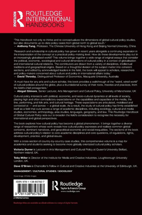 Produktbild: The Routledge Handbook of Global Cultural Policy