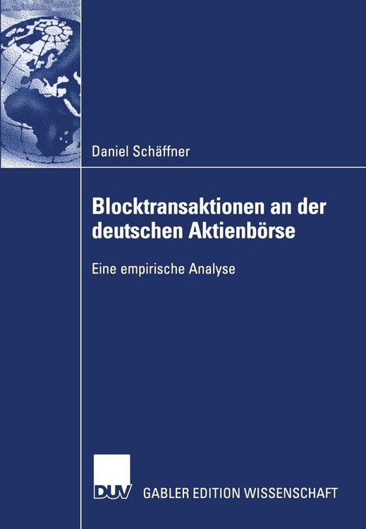 Produktbild: Blocktransaktionen an der deutschen Aktienb&ouml;rse