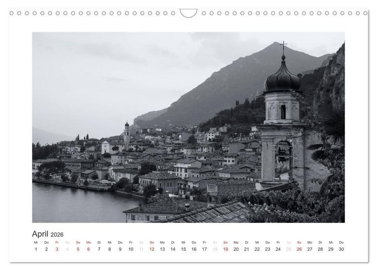 Produktbild: Limone sul Garda schwarzwei&szlig; (Wandkalender 2026 DIN A3 quer), CALVENDO Monatskalender