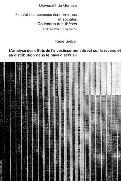 Produktbild: L'analyse des effets de l'investissement direct sur le revenu et sa distribution dans le pays d'accueil