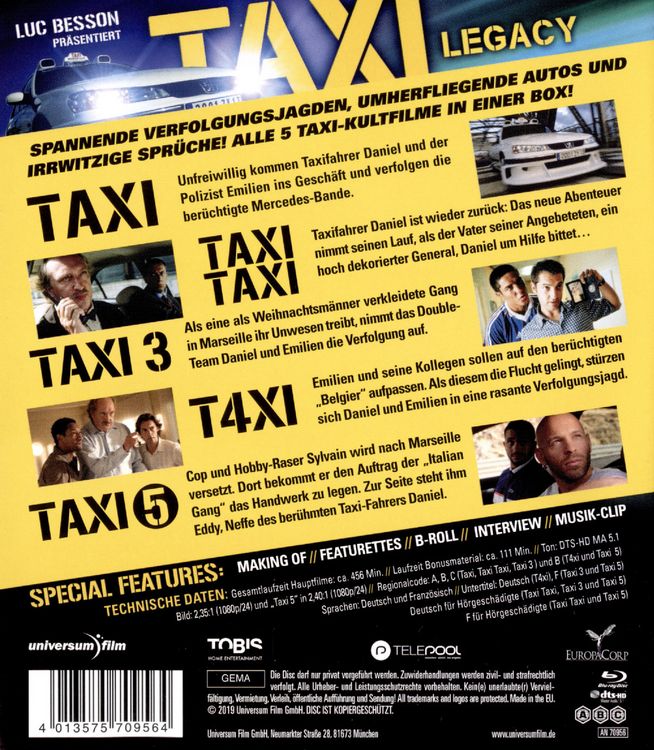 Produktbild: Taxi Legacy - 5-Movie Collection [5 BRs]