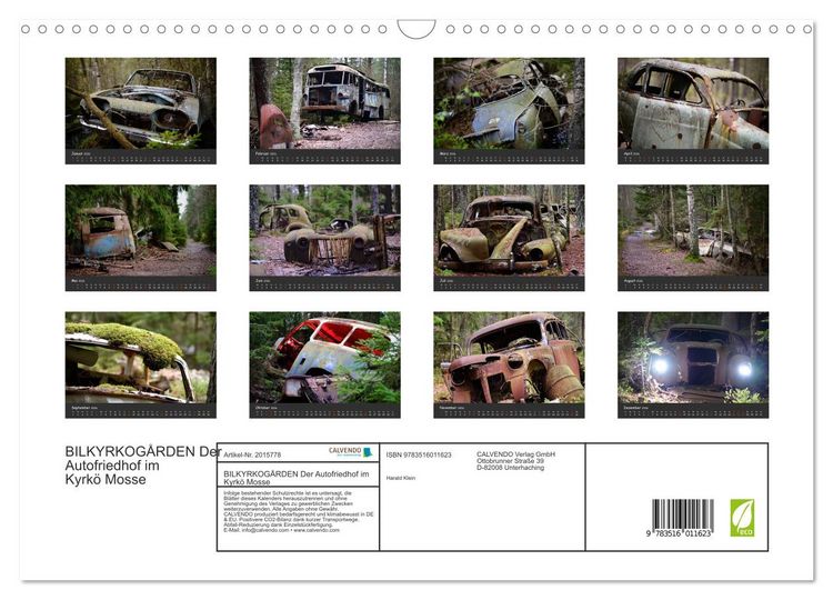 Produktbild: BILKYRKOG&Aring;RDEN Der Autofriedhof im Kyrk&ouml; Mosse (Wandkalender 2026 DIN A3 quer), CALVENDO Monatskalender