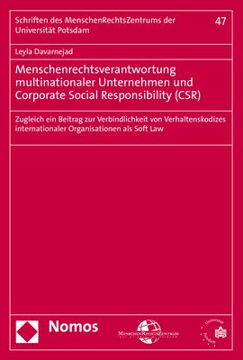 Produktbild: Menschenrechtsverantwortung multinationaler Unternehmen und Corporate Social Responsibility (CSR)