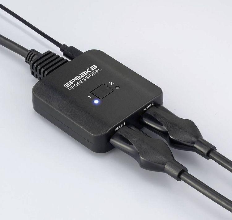 Produktbild: SpeaKa Professional SP-HDMIBS-100 2 Port HDMI-Switch Ultra HD-f&auml;hig, bidirektional verwendbar 7680 x 4320 Pixel
