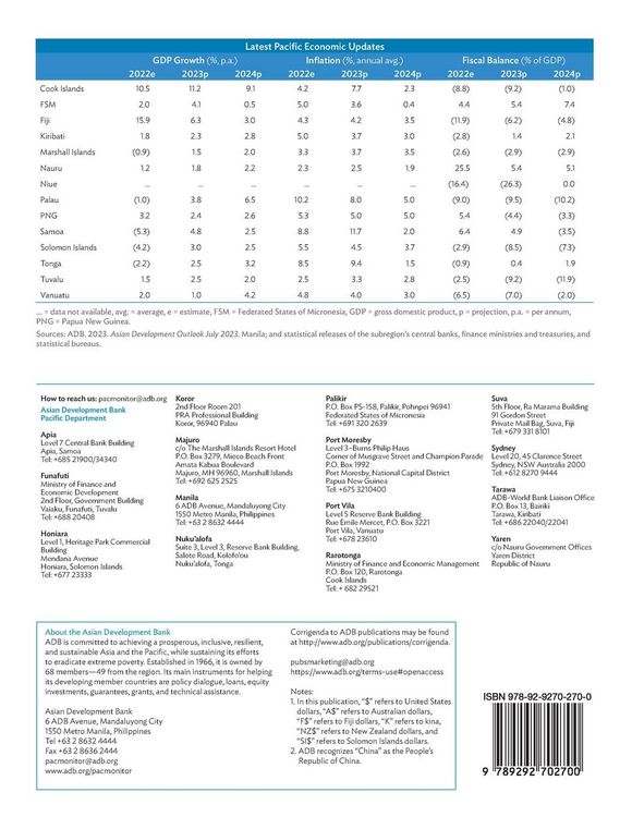 Produktbild: Pacific Economic Monitor - August 2023