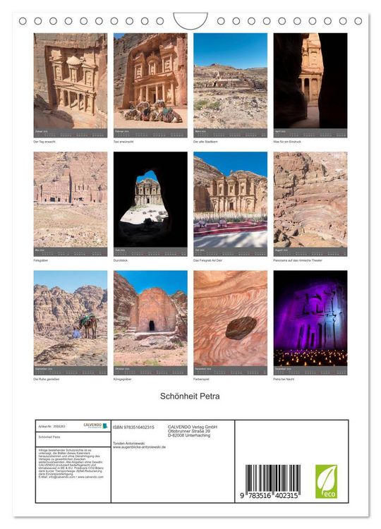 Produktbild: Sch&ouml;nheit Petra (Wandkalender 2026 DIN A4 hoch), CALVENDO Monatskalender