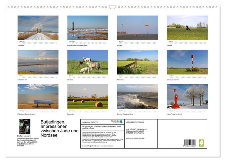 Produktbild: Butjadingen. Impressionen zwischen Jade und Nordsee (Wandkalender 2026 DIN A2 quer), CALVENDO Monatskalender