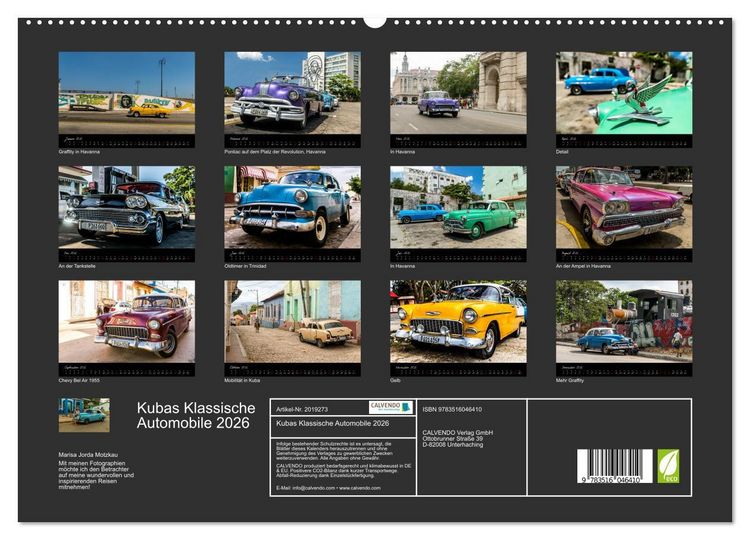 Produktbild: Kubas Klassische Automobile 2026 (hochwertiger Premium Wandkalender 2026 DIN A2 quer), Kunstdruck in Hochglanz