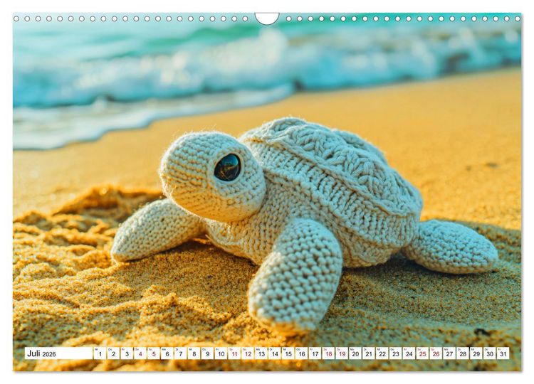 Produktbild: Strick-Safari - Gestrickte Tiere zum Verlieben (Wandkalender 2026 DIN A3 quer), CALVENDO Monatskalender