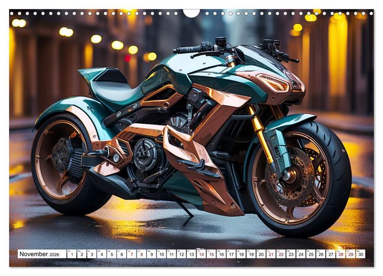 Produktbild: Futuristische Motorr&auml;der (Wandkalender 2026 DIN A3 quer), CALVENDO Monatskalender