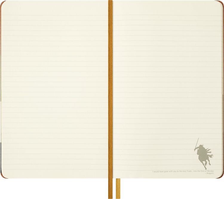 Produktbild: Moleskine Der Herr der Ringe Premium Box, Notizbuch L/A5, liniert, fester Einband, Kaweco Gelroller, der Herr der Ringe Pins (2er-Set), wiederverwendbare thematische Box