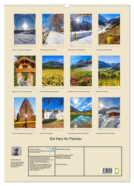 Produktbild: Ein Herz f&uuml;r Flachau (Wandkalender 2026 DIN A2 hoch), CALVENDO Monatskalender