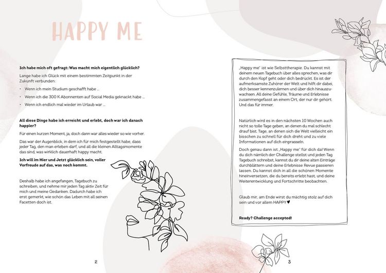 Produktbild: Happy me &ndash; Meine 10-Wochen-Tagebuch-Challenge mit Social-Media-Star Cali Kessy