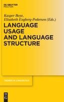 Produktbild: Language Usage and Language Structure