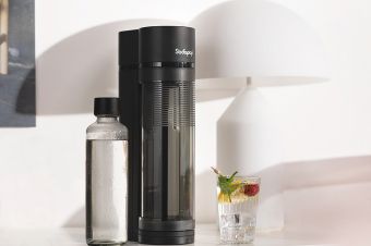 Produktbild: SODAPOP Wassersprudler Logan matt schwarz, 2x 850ml + 1x 600ml Glasflaschen + 1x CO&sup2; Zylinder
