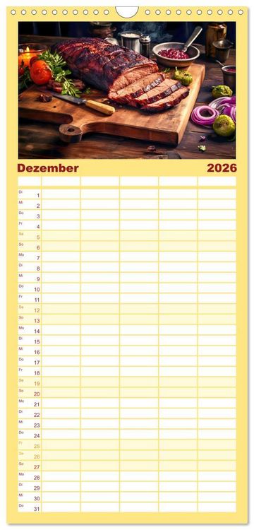Produktbild: Familienplaner 2026 - BBQ Feuerzauber - Grillkalender mit 5 Spalten (Wandkalender, 21 x 45 cm) CALVENDO