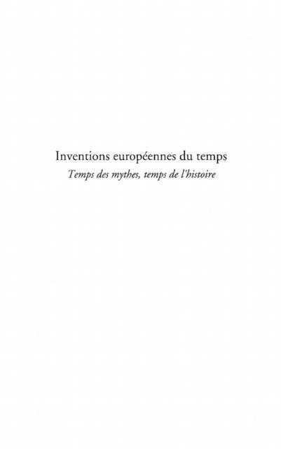 Produktbild: Inventions europeennes du temps