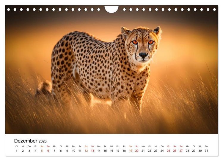 Produktbild: Geparden - Eleganz auf vier Pfoten (Wandkalender 2026 DIN A4 quer), CALVENDO Monatskalender