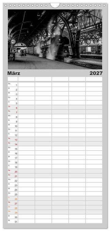 Produktbild: Familienplaner 2027 - Dampfloks in der DDR mit 5 Spalten (Wandkalender, 21 x 45 cm) CALVENDO