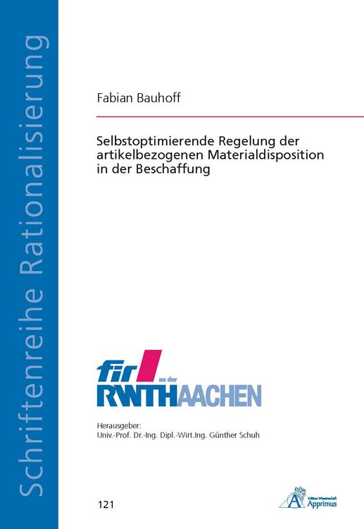 Produktbild: Selbstoptimierende Regelung der artikelbezogenen Materialdisposition in der Beschaffung
