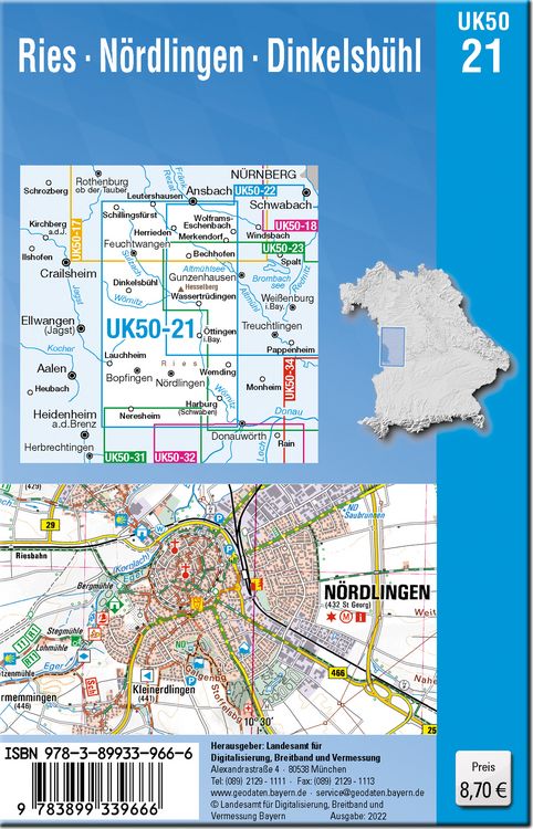 Produktbild: UK50-21 Ries, N&ouml;rdlingen, Dinkelsb&uuml;hl