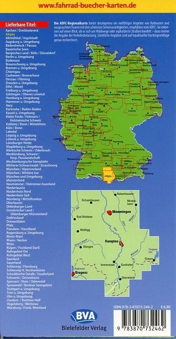 Produktbild: ADFC-Regionalkarte Allg&auml;u 1 : 75 000