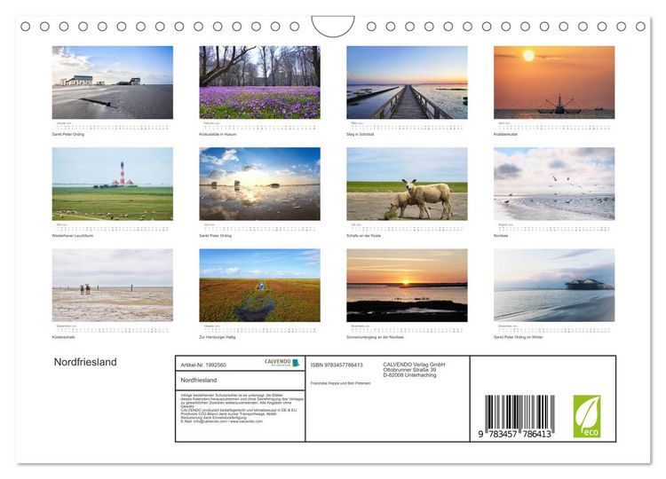 Produktbild: Nordfriesland (Wandkalender 2026 DIN A4 quer), CALVENDO Monatskalender