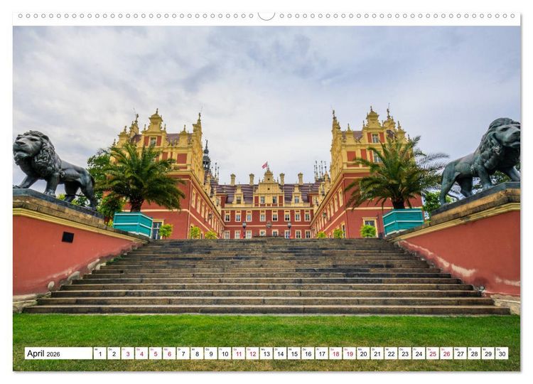 Produktbild: Schloss Bad Muskau (hochwertiger Premium Wandkalender 2026 DIN A2 quer), Kunstdruck in Hochglanz